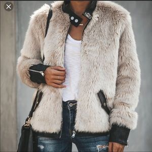 Faux Fur & Leather Jacket